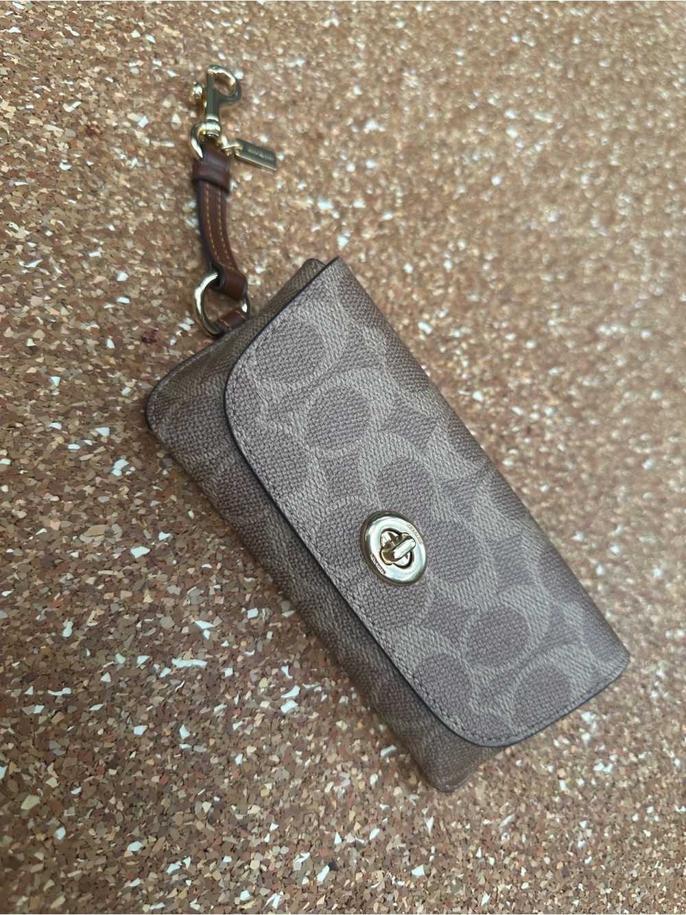 COACH Sunglass case coated signature canvas